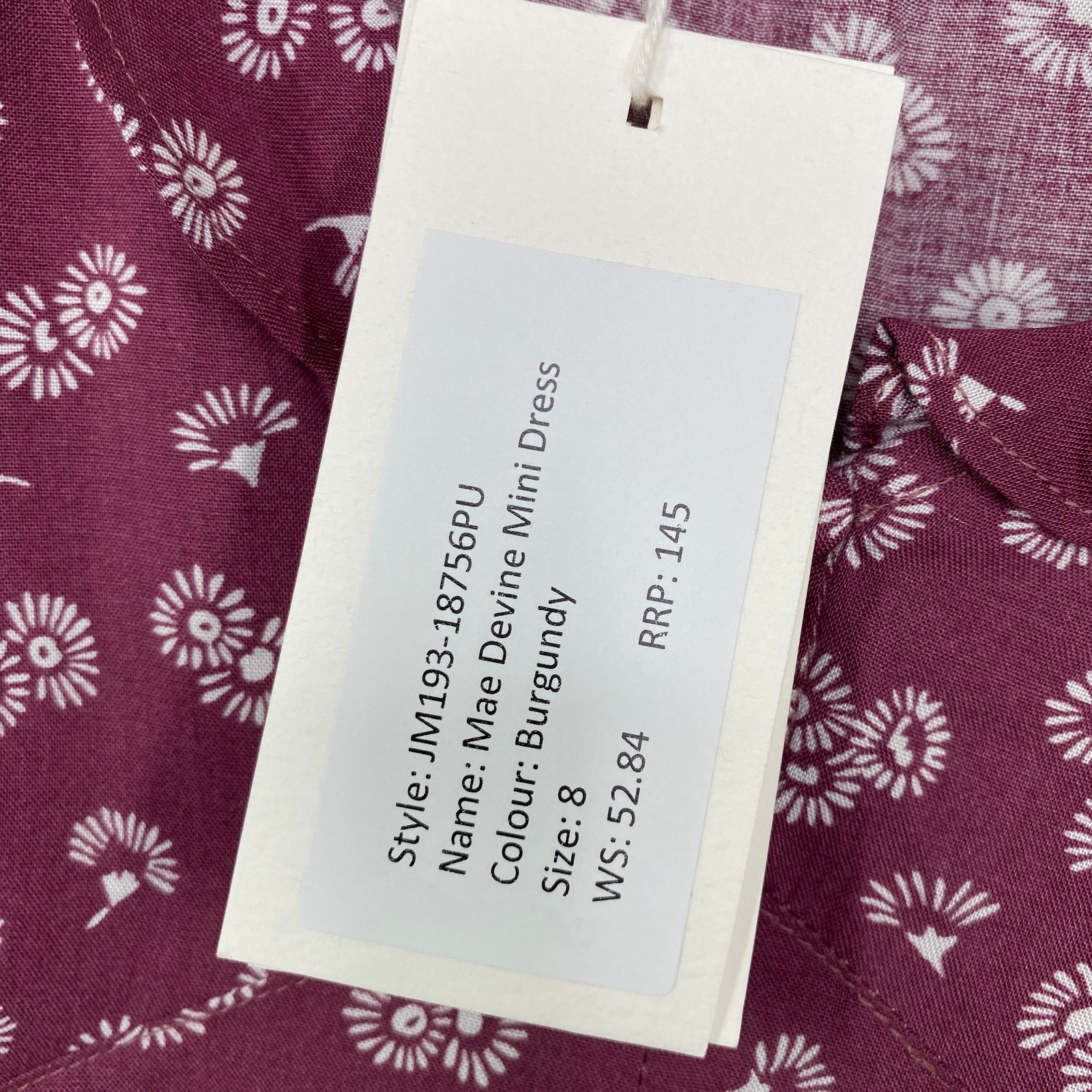 Auguste The Label Mae Devine Mini Dress Burgundy Floral Ruffle Us 4 Au 8 Jm193 — image 8 of 8